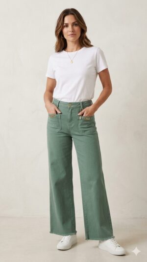 Pantalon Vienne vert_41Bis mode femme curvy colorée et élégante Waltron