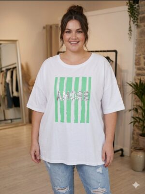T shirt Amore vert_41Bis mode femme grande taille
