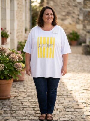 T shirt Amore jaune_41Bis mode femme grande taille