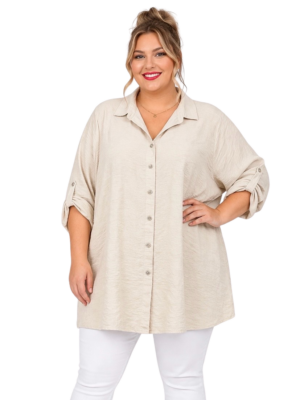 Chemise Tildy beige_41Bis mode femme curvy et colorée
