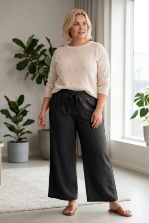 Pantalon Hyla noir_41Bis mode curvy et colorée Zhenzi