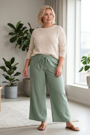 Pantalon Hyla vert_41Bis mode curvy et colorée Zhenzi