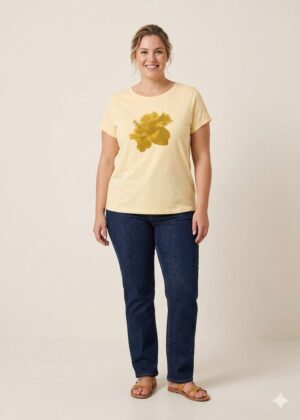 T shirt Yélenne jaune_41Bis mode femme curvy et colorée