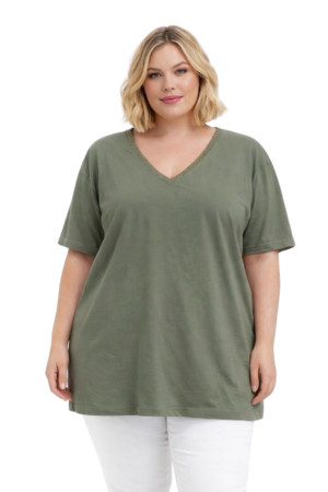 T shirt Malvin kaki_41Bis mode femme colorée et curvy