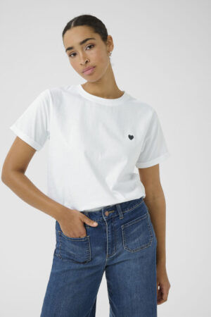 T shirt Heart blanc_41Bis mode femme raffinée Kaffe