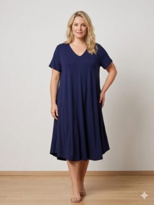 Robe Jada bleu marine_41Bis mode femme colorée et grande taille