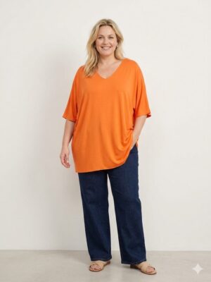 T shirt Victor orange_41Bis mode femme grande taille