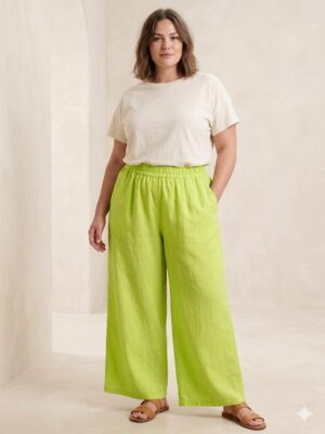 Pantalon Antoine vert_41Bis mode colorée pour femme ronde