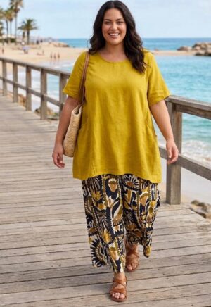 Tunique Talisman curry_G Ozé mode colorée femme ronde