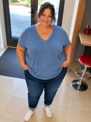 T shirt Melvin bleu jean_41Bis mode femme grande taille