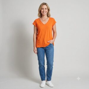 T shirt Cotonnade orange_41bis mode femme tendance