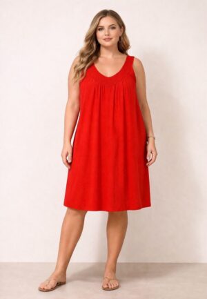 Robe Mélody rouge_41Bis mode grande taille et colorée