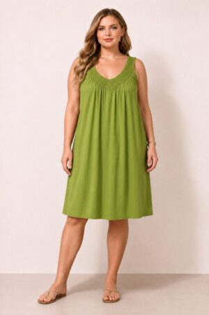 Robe Mélody verte_41Bis mode grande taille et colorée