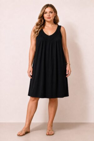 Robe Mélody noire_41Bis mode grande taille et colorée