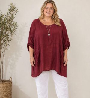 Tunique Lynda bleu marine_41Bis mode femme grande taille et colorée