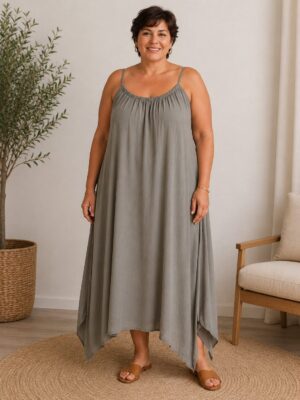 Robe Victorine taupe_41Bis mode femme grande taille