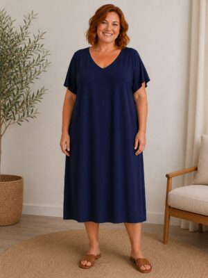 Robe Jada bleu marine_41Bis mode femme grande taille et colorée